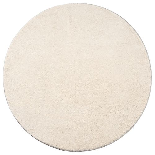 Tapis Moelleux Poils Courts, Antidérapant, Lavable, Soft, Beige, 120 X 120 Cm