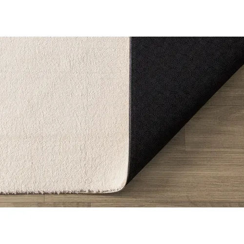 Tapis Moelleux Poils Courts, Antidérapant, Lavable, Soft, Beige, 140 X 200 Cm