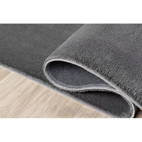 Tapis Moelleux Poils Courts, Antidérapant, Lavable, Soft, Anthracite, 200 X 280 Cm
