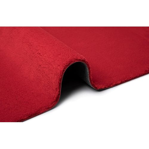 Tapis Moelleux Poils Courts, Antidérapant, Lavable, Soft, Rouge, 140 X 200 Cm