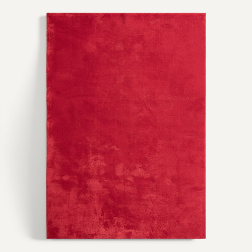 Tapis Moelleux Poils Courts, Antidérapant, Lavable, Soft, Rouge, 140 X 200 Cm