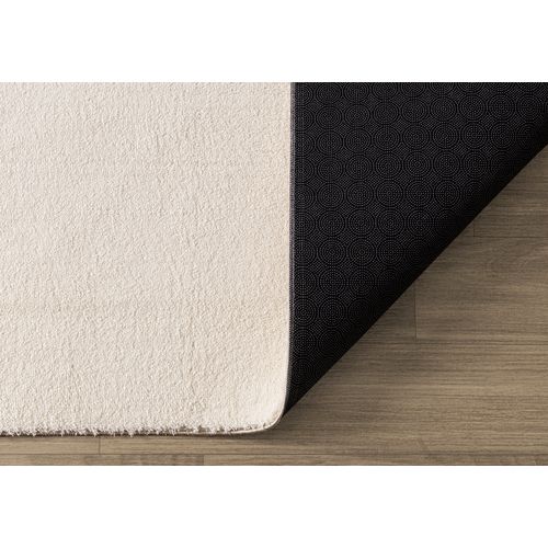 Tapis Moelleux Poils Courts, Antidérapant, Lavable, Soft, Beige, 240 X 340 Cm