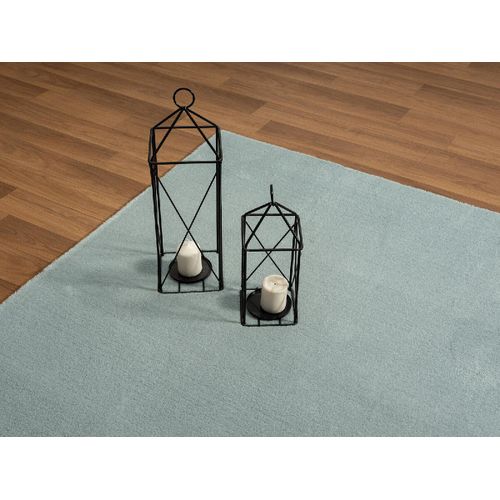 Tapis Moelleux Poils Courts, Antidérapant, Lavable, Soft, Bleu, 60 X 110 Cm