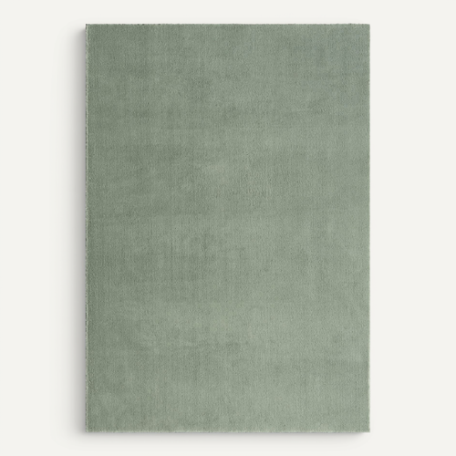 Tapis Moelleux Poils Courts, Antidérapant, Lavable, Soft, Vert, 60 X 110 Cm