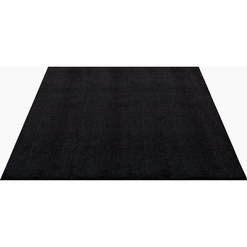 Tapis Moelleux Poils Courts, Antidérapant, Lavable, Soft, Noir, 160 X 220 Cm