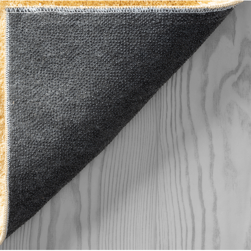 Tapis Moelleux Poils Courts, Antidérapant, Lavable, Soft, Or, 160 X 220 Cm