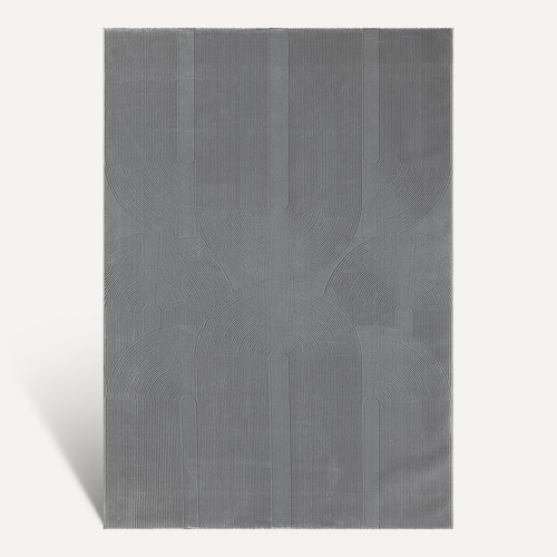 Tapis Lima Design Salon Moderne Art Curve, Gris, 160x230 Cm
