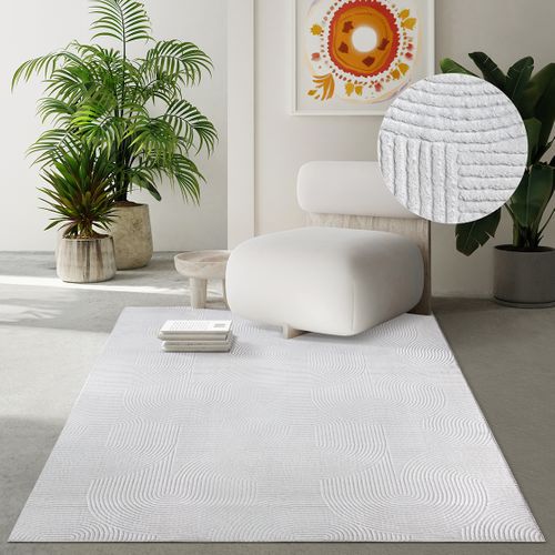 Tapis Rio Salon Antidérapant Arc, Blanc Cassé, 200x280 Cm