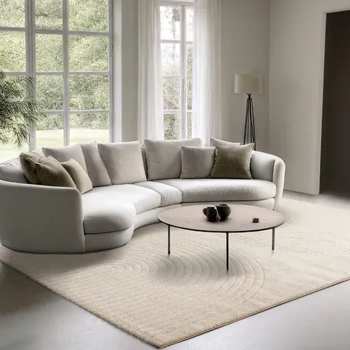 Tapis Elisa Design Géométrique, Crème, 140x200 Cm