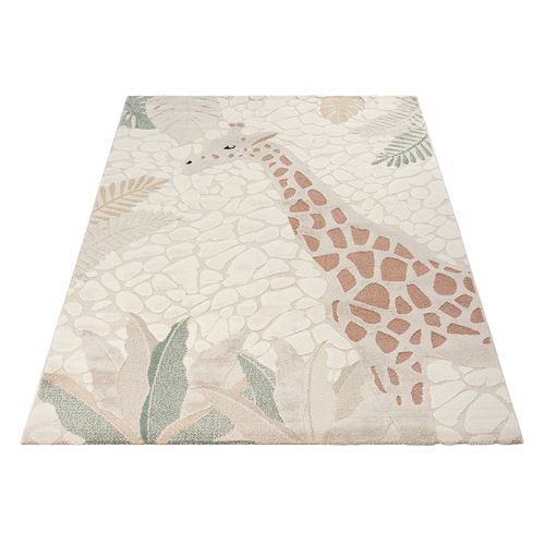 Tapis Jungle Kids Chambre Enfant 3d Résistant - Crème - 120x170 Cm