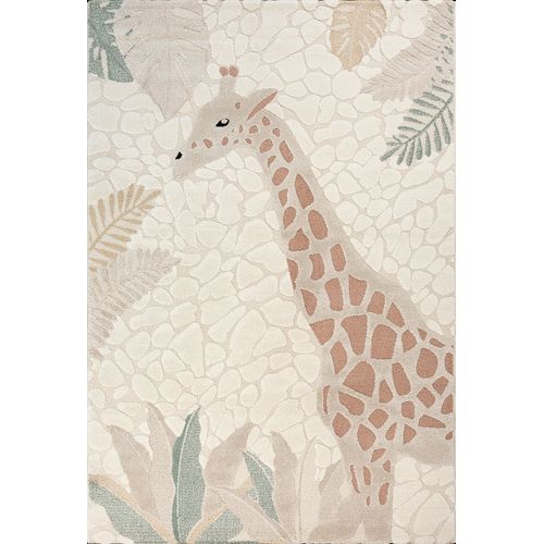 Tapis Jungle Kids Chambre Enfant 3d Résistant - Crème - 120x170 Cm
