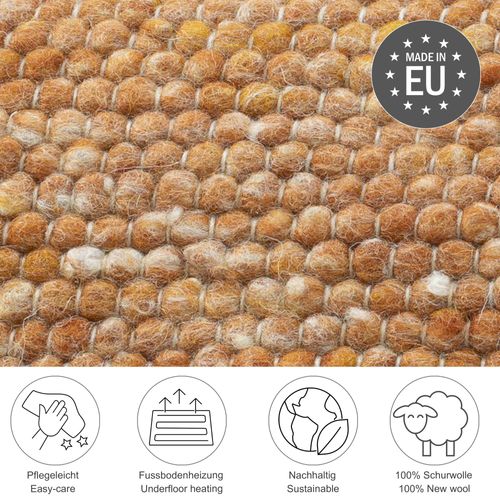 Tapis Réversible En Laine Alpen 70x140 Cm - Terracotta
