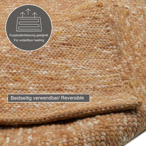 Tapis Réversible En Laine Alpen 70x140 Cm - Terracotta