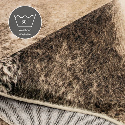 Tapis En Fourrure Synthétique Emilia 170x220 Cm - Marron