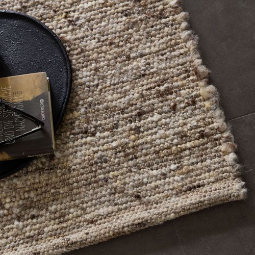 Tapis En Laine Réversible Alm-glück 200x250 Cm - Sable