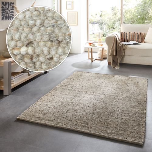 Tapis En Laine Réversible Alm-glück 200x250 Cm - Sable