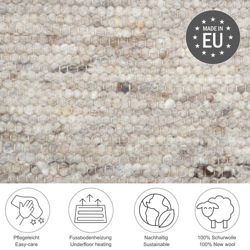 Tapis En Laine Réversible Alm-glück 200x250 Cm - Sable