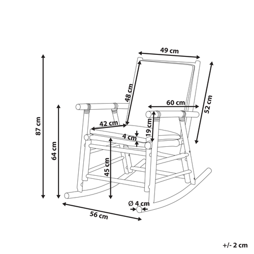 Chaise À Bascule En Bambou Clair Et Blanc Cassé Frigole