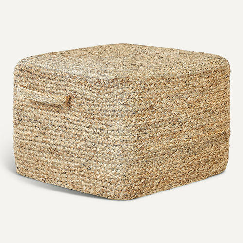 Pouf En Jute Naturel 45 X 45 X 30 Cm Dhadar