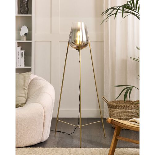 Lampadaire En Métal Doré Mena