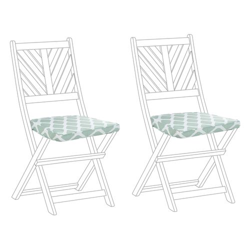 Lot De 2 Coussins De Jardin Vert Et Blanc 37 X 34 Cm Terni