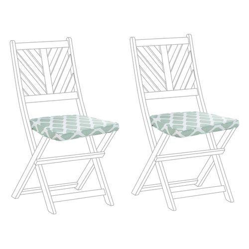 Lot De 2 Coussins De Jardin Vert Et Blanc 37 X 34 Cm Terni