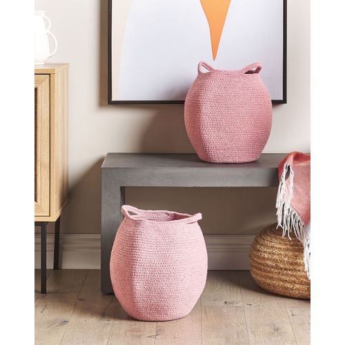 Lot De 2 Paniers En Coton Rose Panjgur