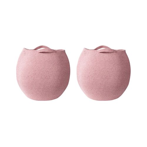 Lot De 2 Paniers En Coton Rose Panjgur
