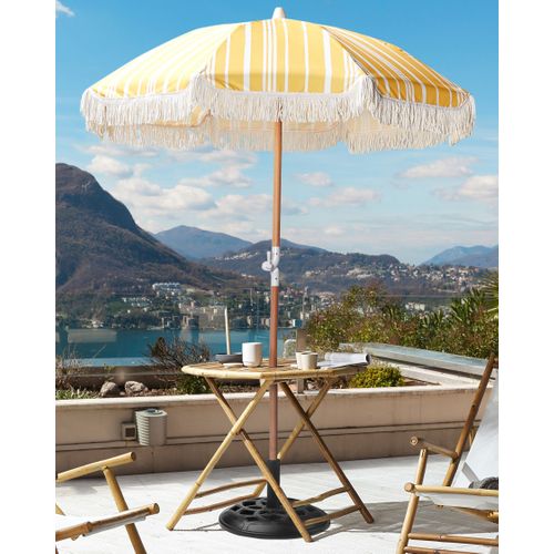 Parasol De Jardin D 150 Cm Jaune Et Blanc Mondello