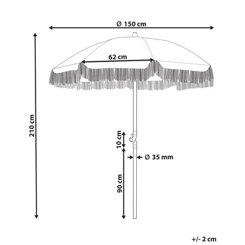 Parasol De Jardin D 150 Cm Jaune Et Blanc Mondello