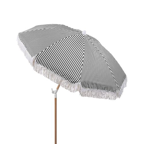 Parasol De Jardin Rétro ⌀ 150 Cm - Mât En Bois De Hêtre, Toile Polyester Recyclé | Inclinable, Housse Incluse - 3