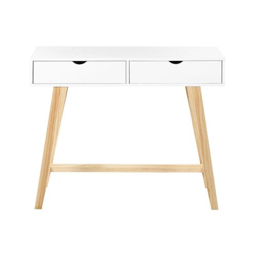Console Blanc Et Bois Clair Sully