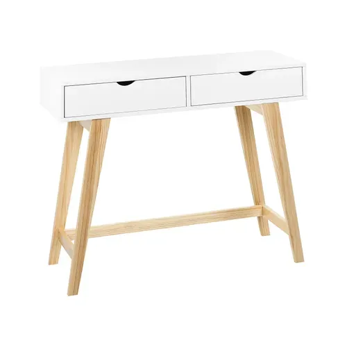 Console Blanc Et Bois Clair Sully