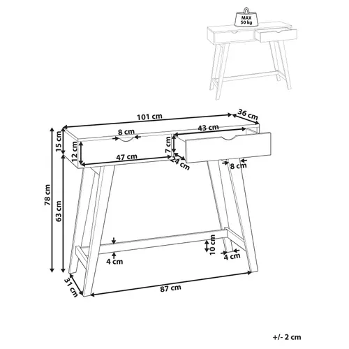 Console Blanc Et Bois Clair Sully