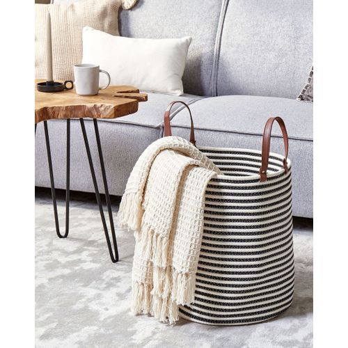 Panier En Coton Blanc Et Noir Ichka