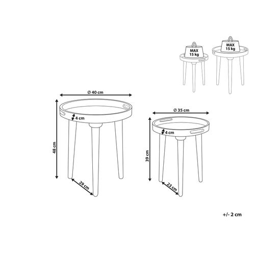 Lot De 2 Tables D'appoint En Bois De Manguier Sombre Astai