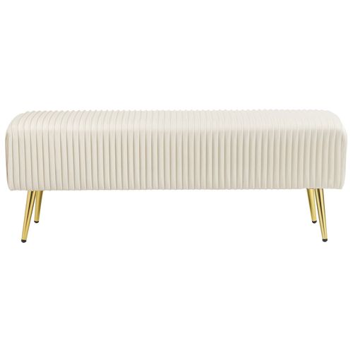 Bout De Lit En Velours Blanc Crème Paterson