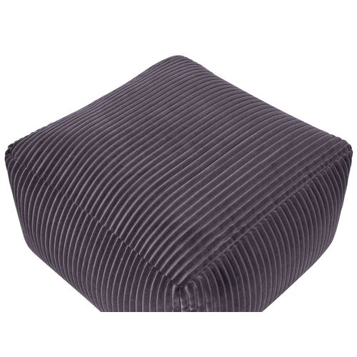 Pouf En Velours Côtelé Gris Foncé 50 X 50 X 30 Cm Mukki