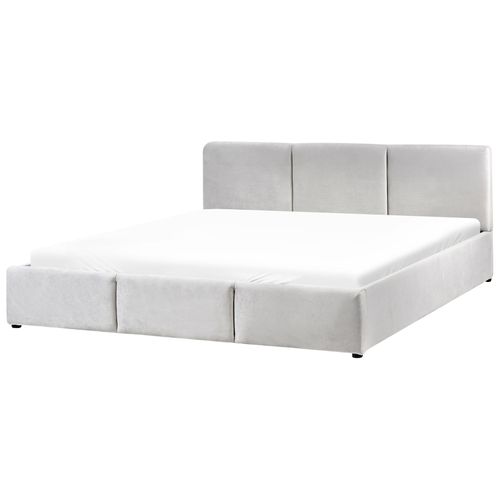 Lit Pouf Velours Bousse 180 X 200 Cm Gris Clair