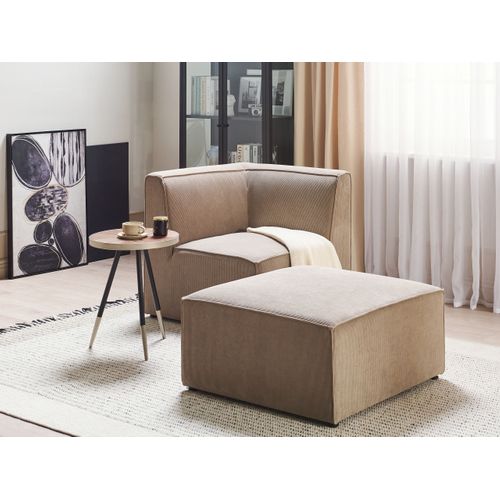 Pouf Ottoman En Velours Côtelé Taupe Lemvig