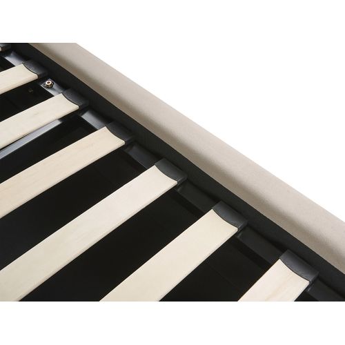 Lit Ottoman Velours Bajonna 160 X 200 Cm Beige