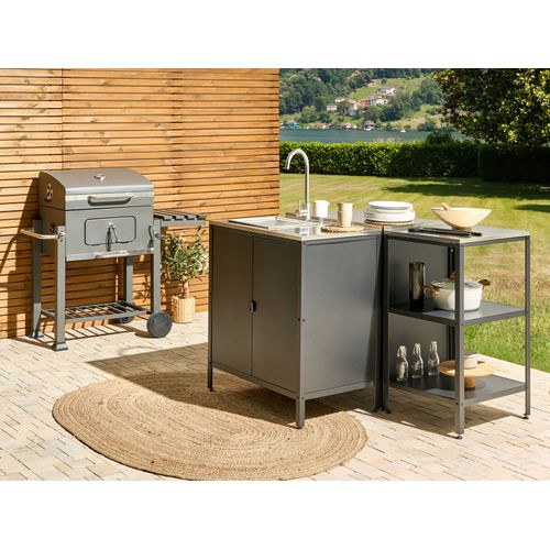 Ilot De Cuisine Extérieure Vilama Métal Noir