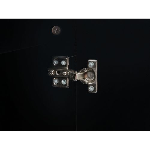 Commode à 2 Portes Effet Bois Clair Et Noir Alaska