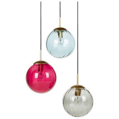 Lustre à 3 Lumières En Verre Multicolore Kangaroo