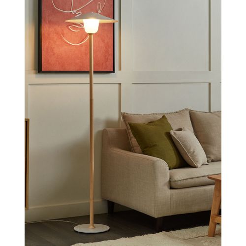 Lampadaire En Bois Clair Et Blanc Moppy