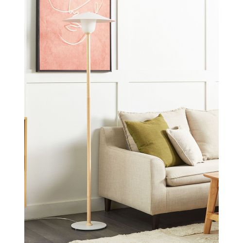 Lampadaire En Bois Clair Et Blanc Moppy
