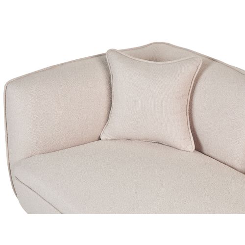 Méridienne D'angle à Gauche En Tissu Bouclé Beige Clair Chevannes