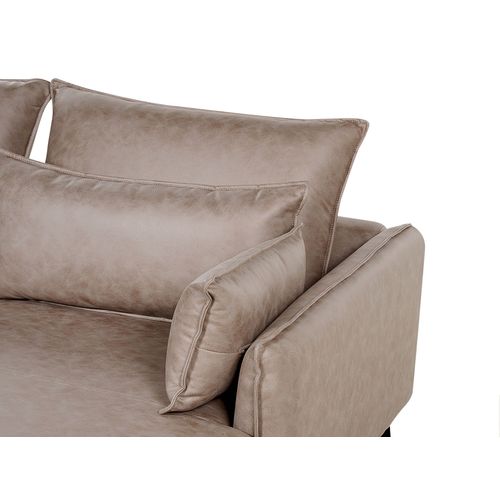 Canapé D'angle Côté Gauche En Cuir Pu Marron Clair Gallo