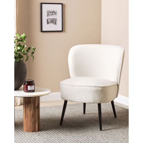 Bouclé Fauteuil Blanc Voss