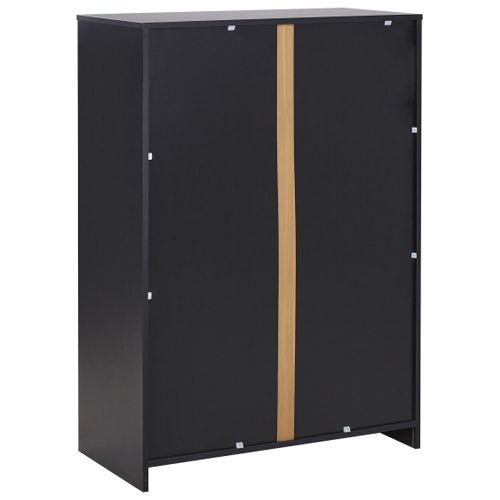 Armoire à 2 Portes Bois Clair Et Noir 117 Cm Zehna